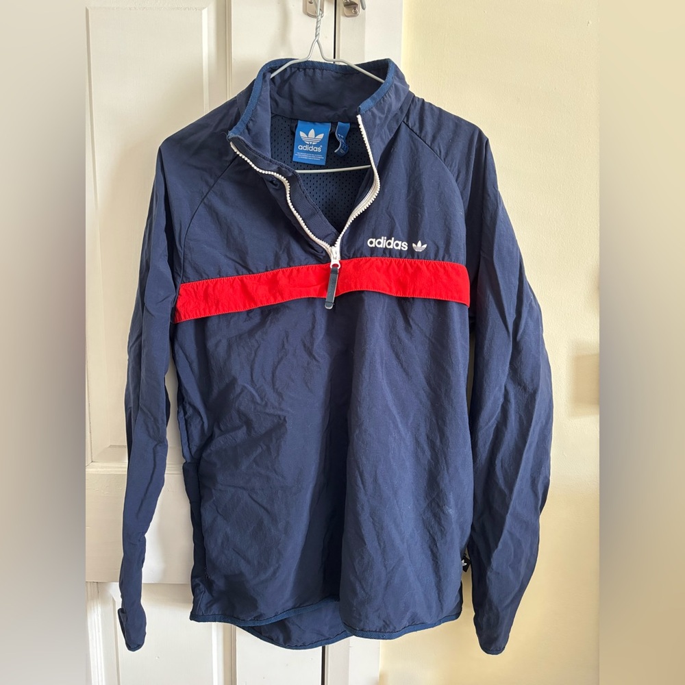 Adidas Blue and Red Half-Zip Jacket